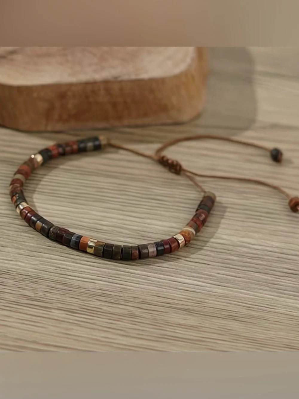 BNIB - Adjustable Stone Beaded Bracelet - Unisex